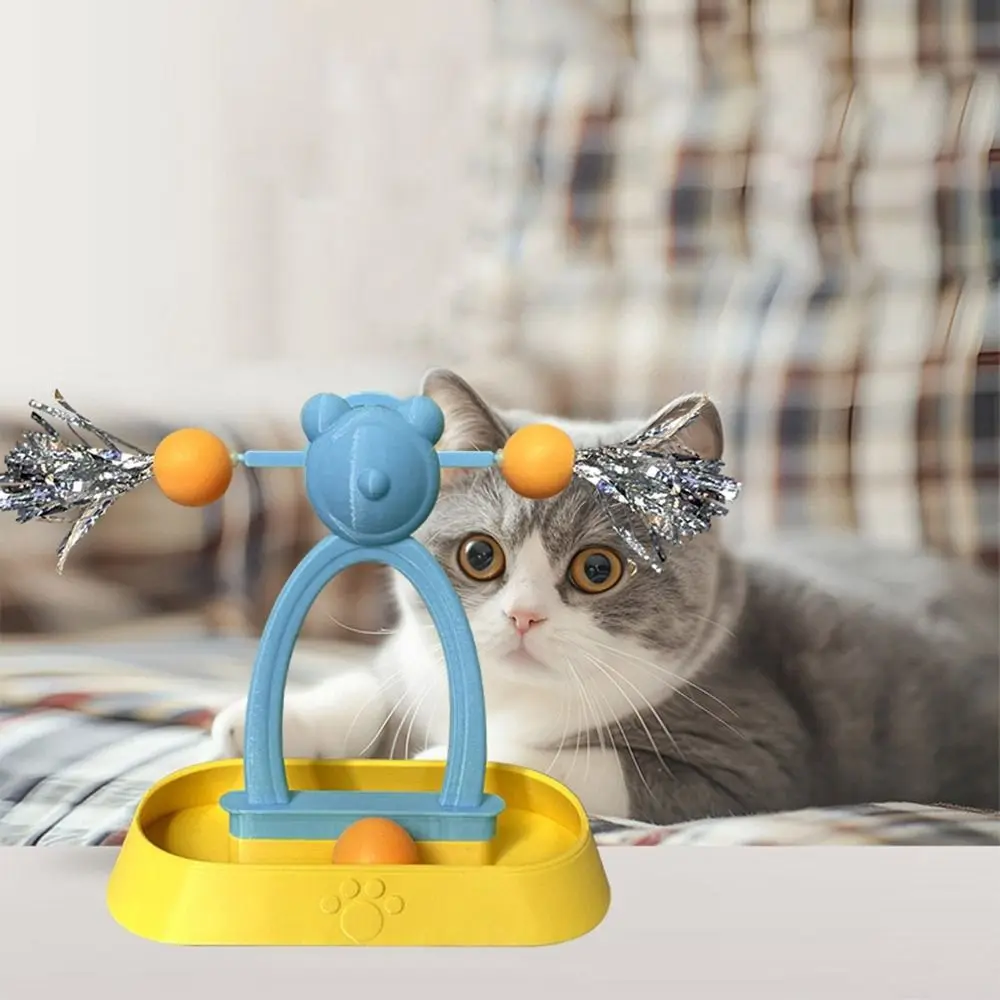 

Bite Resistant Cat Carousel Ball Toys Interactive Plastic Cat Stick Toys Scratch Resistant Cat Interactive Ball Relieve Boredom