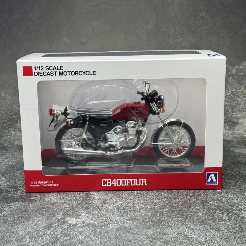 Aoshima diecast 1/12 escala honda modelo de motocicleta honda cb400f (400 quatro) modelo de motocicleta kit liga modelo de carro brinquedos para meninos presente