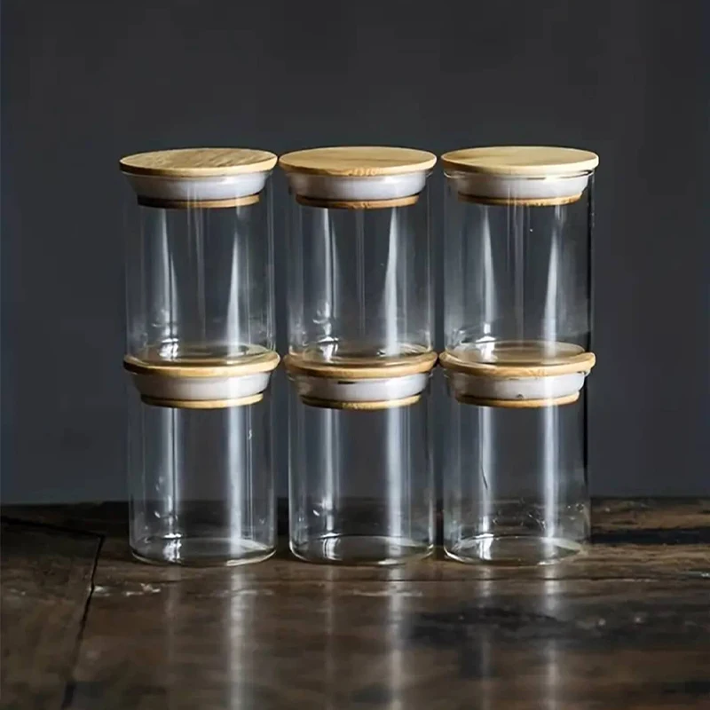 12 pieces/set glass storage jars portable transparent food jars for tea coffee beans sugar candy cookies spices kitchen items