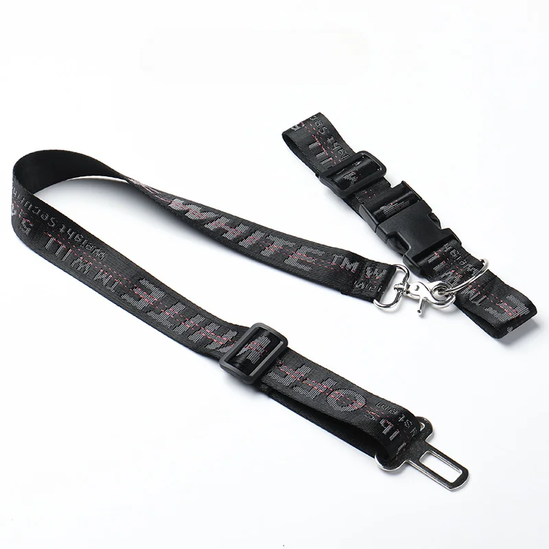 Trendy canvas dog pet leash nylon webbing dog car seat belt secure animal neck strap