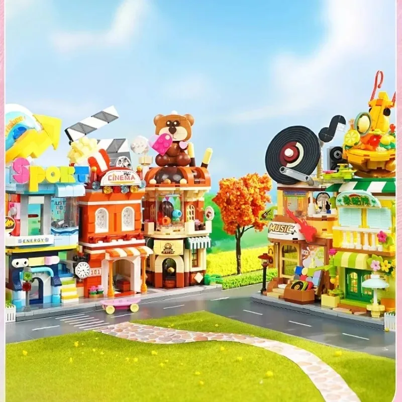 

Keeppley Colorful Street View Building Blocks Creative Hand-assembled Urban Architecture Trendy Toys Ornaments Model Gifts