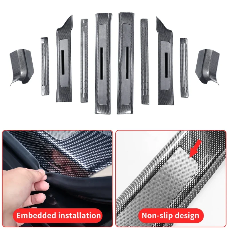 For Toyota Land Cruiser 300 LC300 2021-2024 Door Sill Pedal Guard Threshold Protector Cover Anti-Scratch Upgrade Accessories