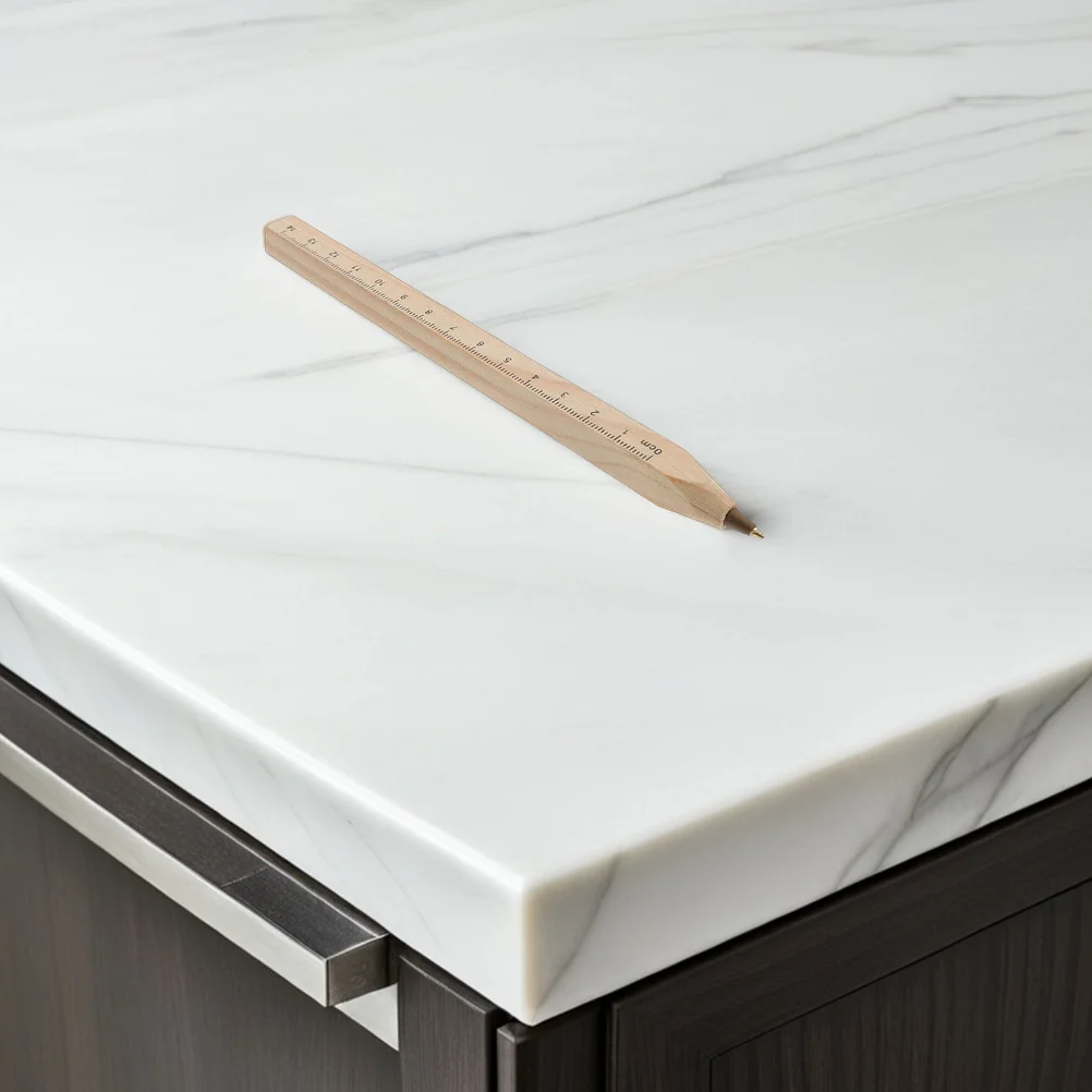 8-teiliger Unterschriftenstift aus Holz, bequemer quadratischer Griff, Doppelfunktions-Lineal, glattes Schreiben, Büro, Schule, Besprechungen, Mitarbeiter