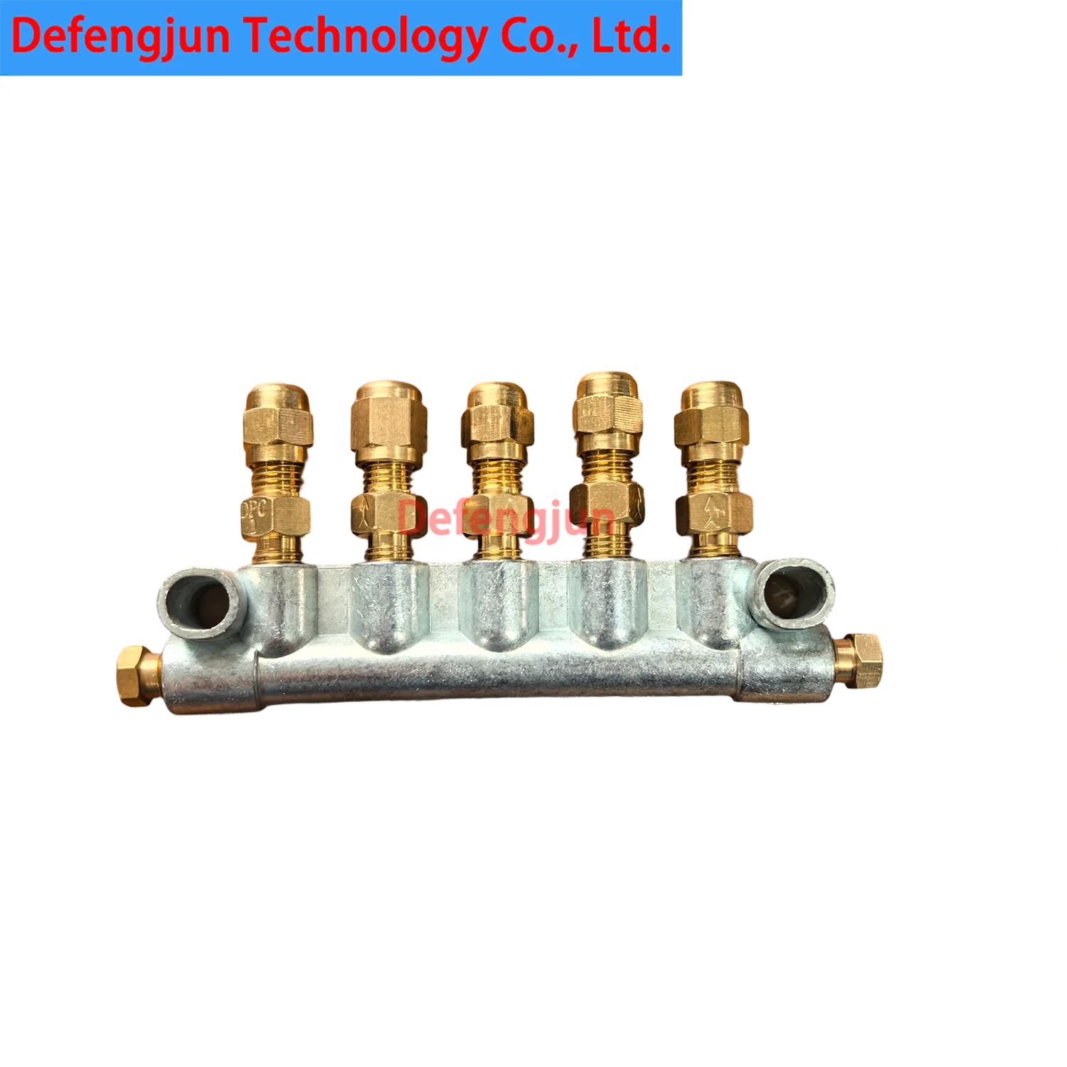 7-Port Zinc Oil Block, M8×1, 5 Metering Valve Outlets, for Automated Lines