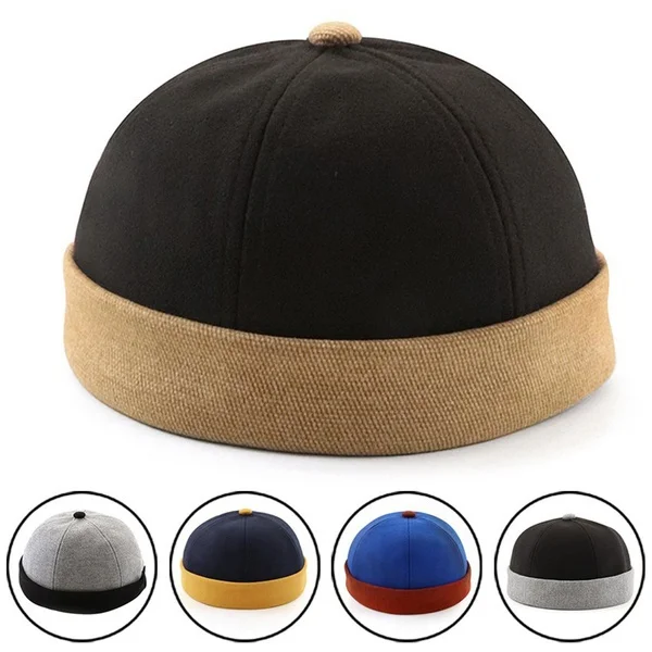 

New Fashion Autumn Winter Men and Women s Skullcap Beanies Hat Casual Pumpkin Hat Sailor Cap Brimless Hat Hip Hop Cap