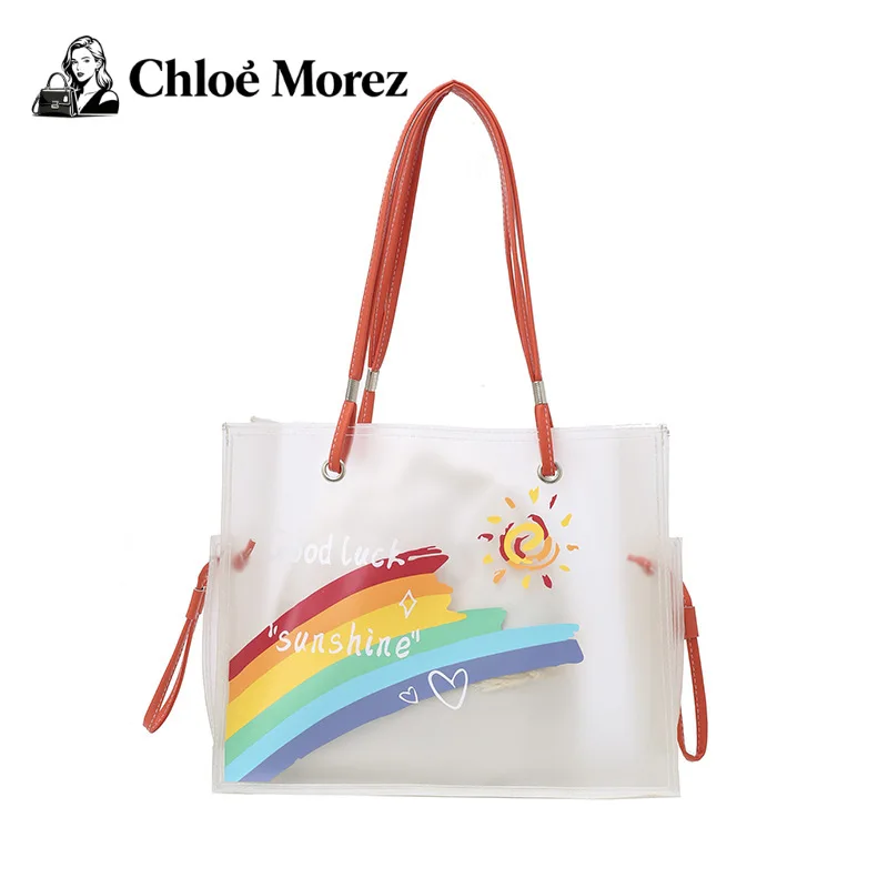 

Fashionable PVC Transparent Jelly Bag, Sweet Girl, Large Capacity, Versatile Tote Bag, Trendy