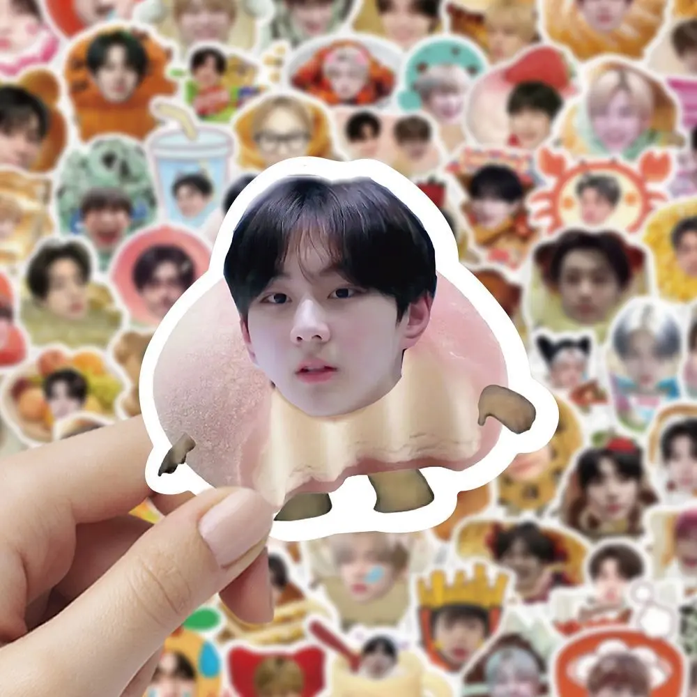 100pcs Korean Idol JAY JAKE Food Avatar Stickers SUNGHOON SUNOO NI-KI JUNGWON HEESEUNG DIY Cartoon Cute Creative Stickers Gift
