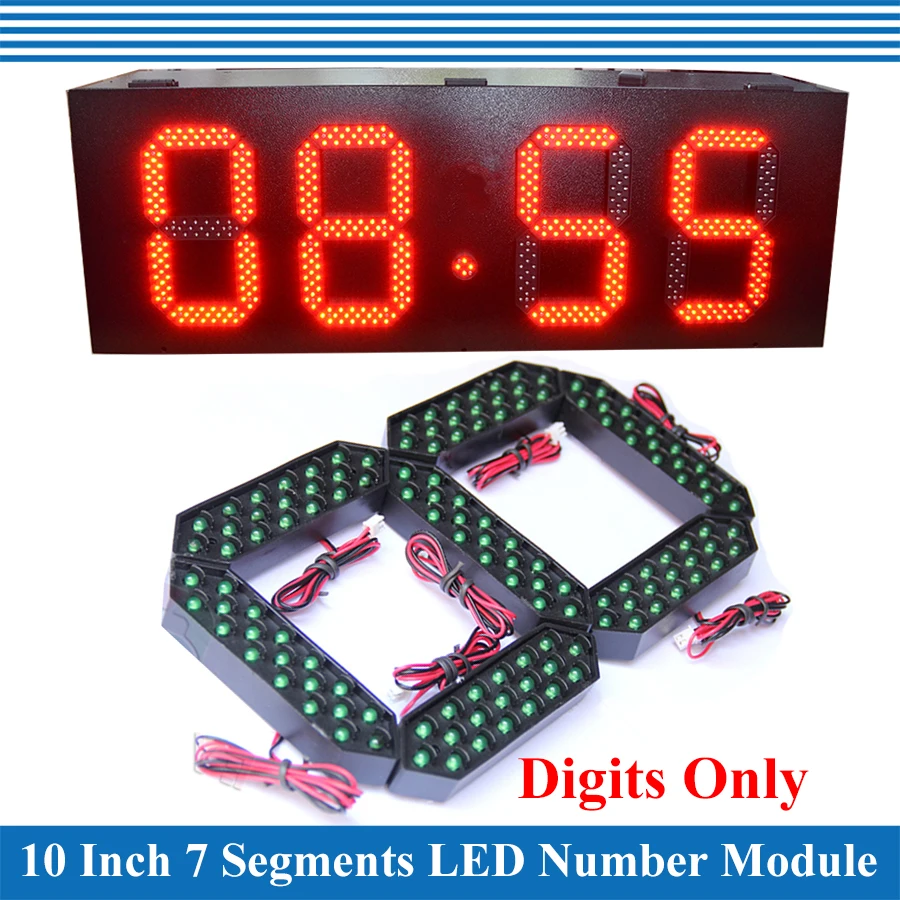 4 قطعة/الوحدة 10 ''في الهواء الطلق 7 سبعة قطعة LED عرض وحدة الرقم الرقمي