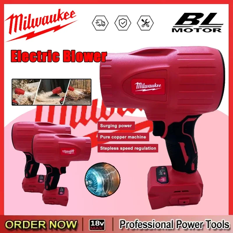 

Milwaukee 22000RPM Brushless Air Blower Cordless Turbo Fan Dryer 20V 18V Rechargeable Dust Blowing Tool Handheld Violent Fan