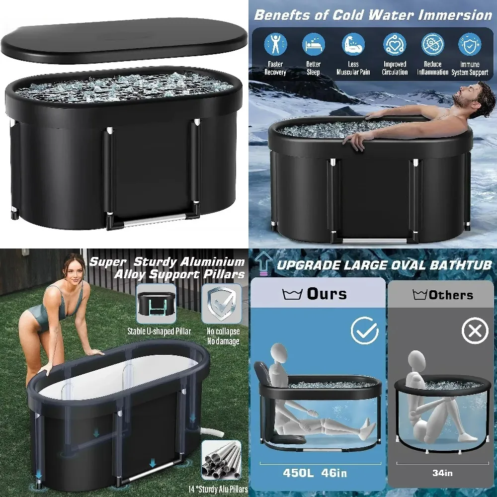 Ice Bath Tub for Athletes Multiple Layered Portable Outdoor Cold Plunge Tub for Recovery,Cold Plunge for Family-Foldable