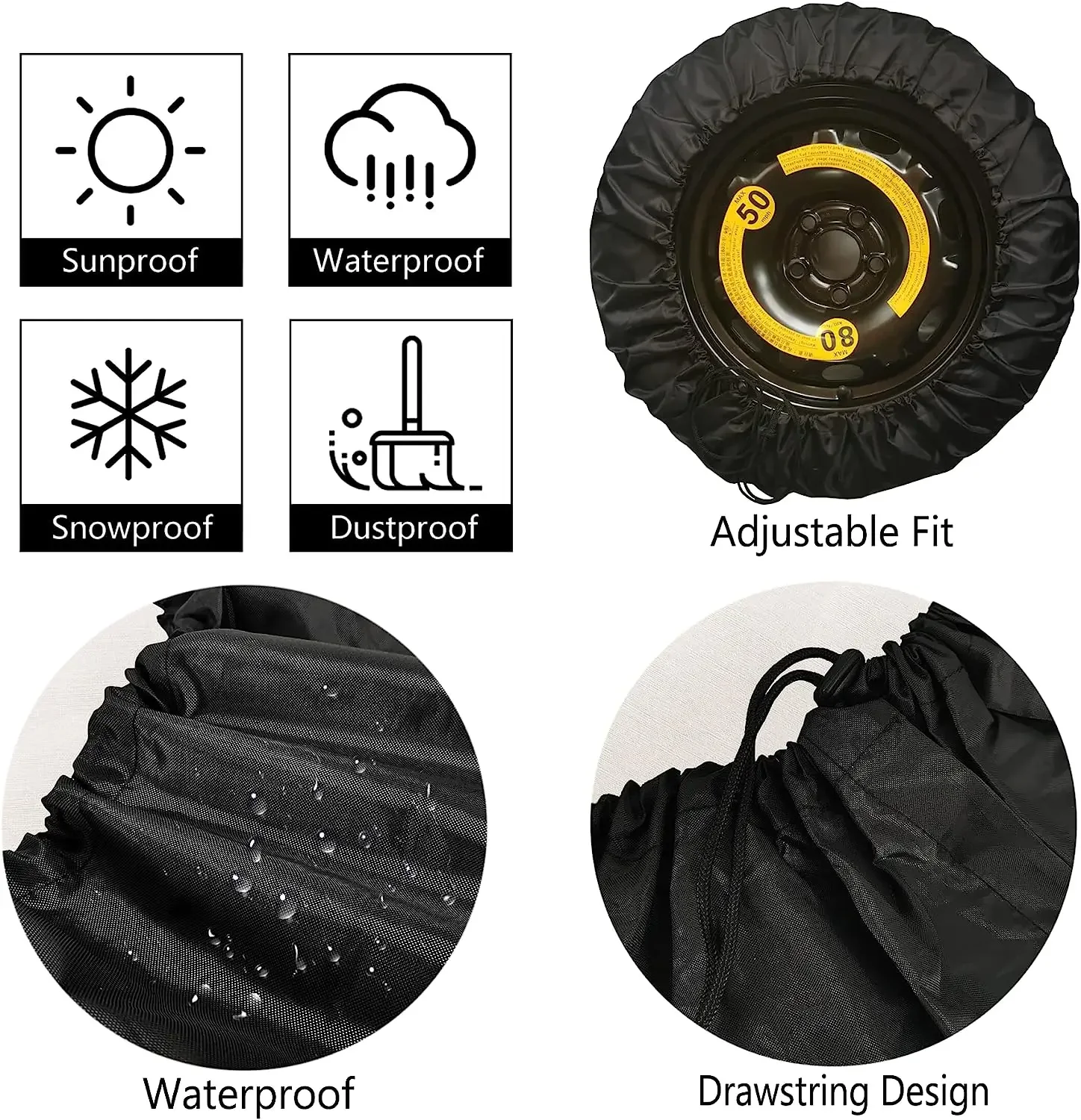 Viking navio capa de pneu sobressalente protetores de roda água à prova de poeira universal apto para suv caminhão campista viagem reboque acampamento