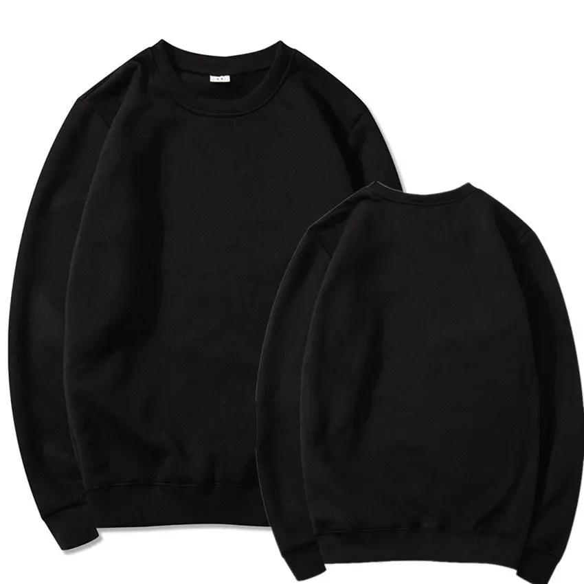 Einfache Rundhals-Sweatshirts für Herren und Damen, Frühling und Herbst, warme, bequeme, mit Fleece gefütterte Pullover-Oberteile, sportliche, lässige, locker sitzende Pullover – Detail 12