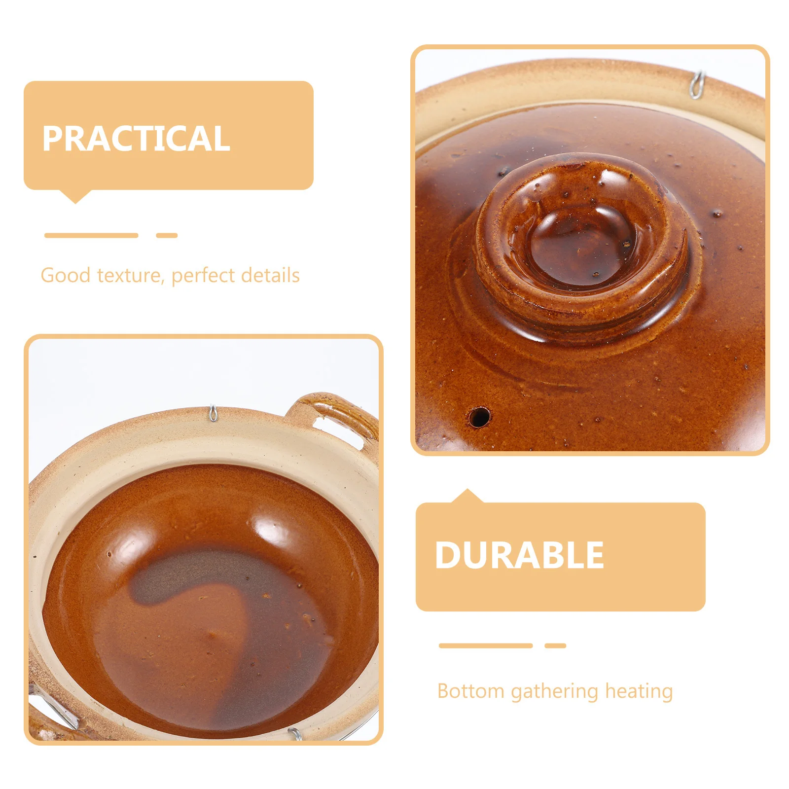 

Double Handle Chinese Clay Pot 800ml Heat-Resistant Casserole Pot Home Cooking Soup Stew Kitchen Cookware