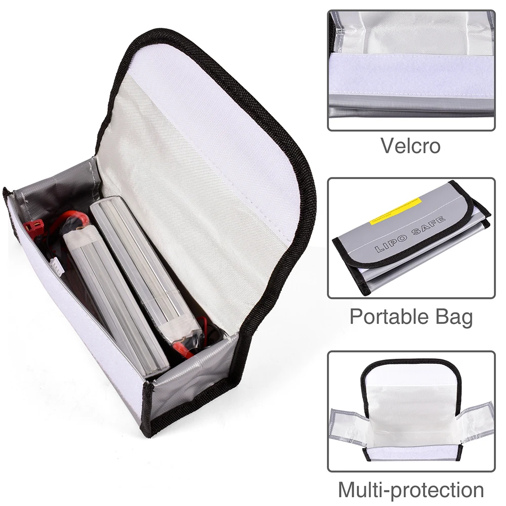 Lipo Guard Battery Safe Bag Fireproof for RC Car Drone Batteries Travel Storage Charging Large Explosion-Proof Bags Portable