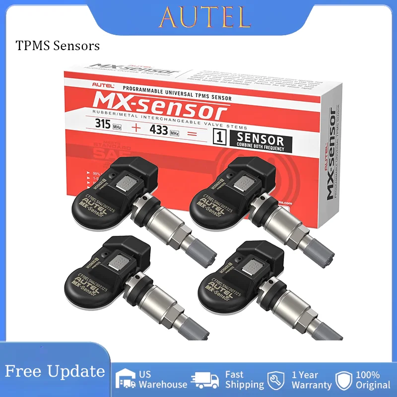 Autel TPMS MX Sensors  MaxiTPMS Tire Pressure Sensor 2 in 1 (315MHz+433MHz) Press-in OE Sensor Programmable Monitoring Car Tool