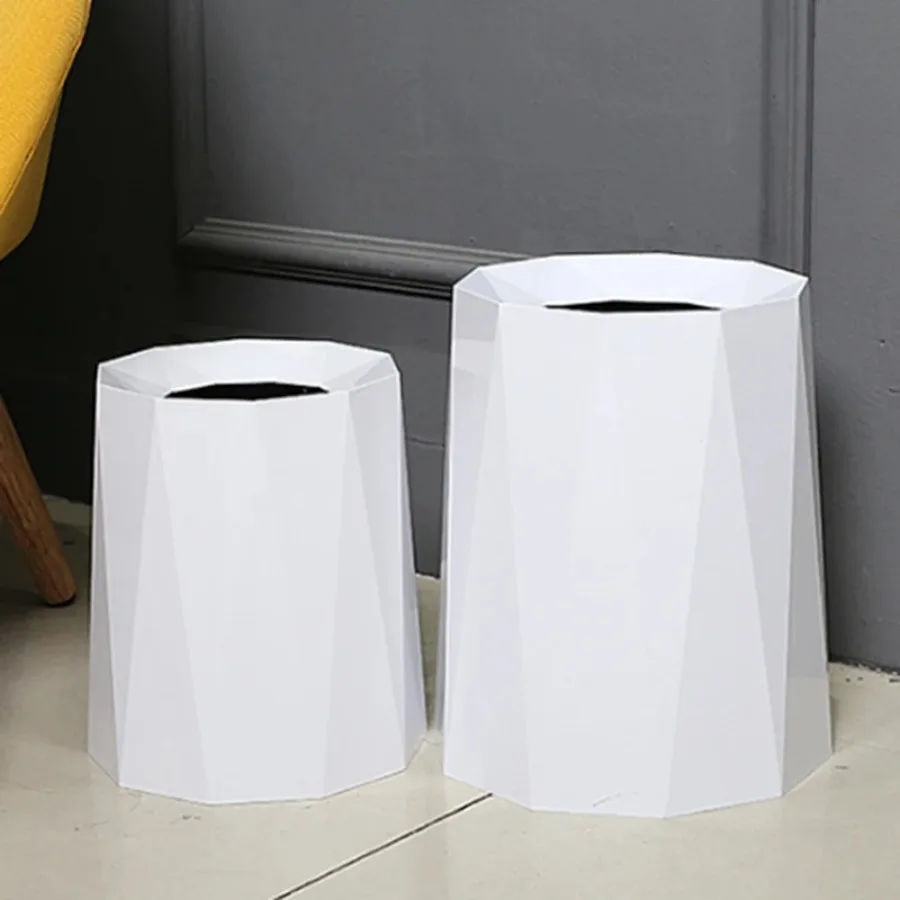 Home Creative Nordic Style Household Waste Container Simple Trash Bin Without Cover Multi-Purpose For Home Office Living Room