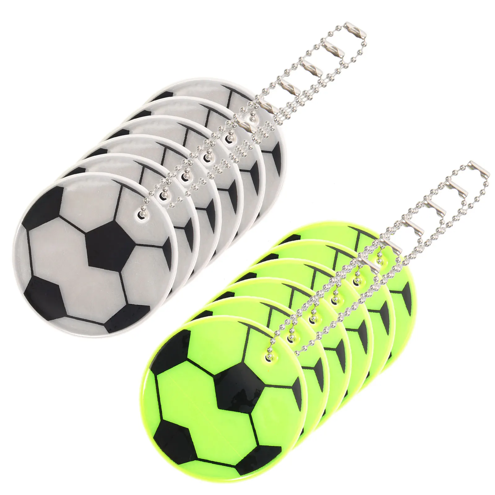 

12 Pcs Reflective Pendant Soccer Hanging Decor Backpack Charms School Bag Ornament Key Child