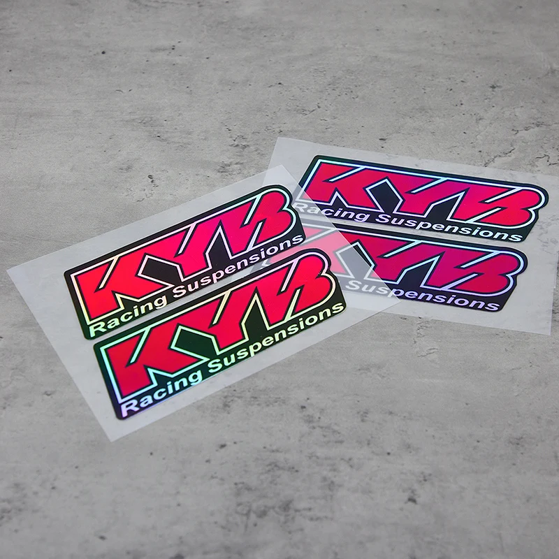 2PCS/SET Stiker Suspensi Balap KYB Berwarna-warni, Ideal untuk Kustomisasi Kendaraan, Menampilkan Identitas Merek dalam Balap