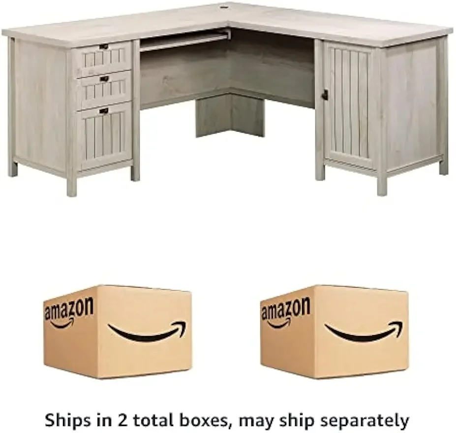 Costa L-Shaped Desk, Chalked Chestnut finish