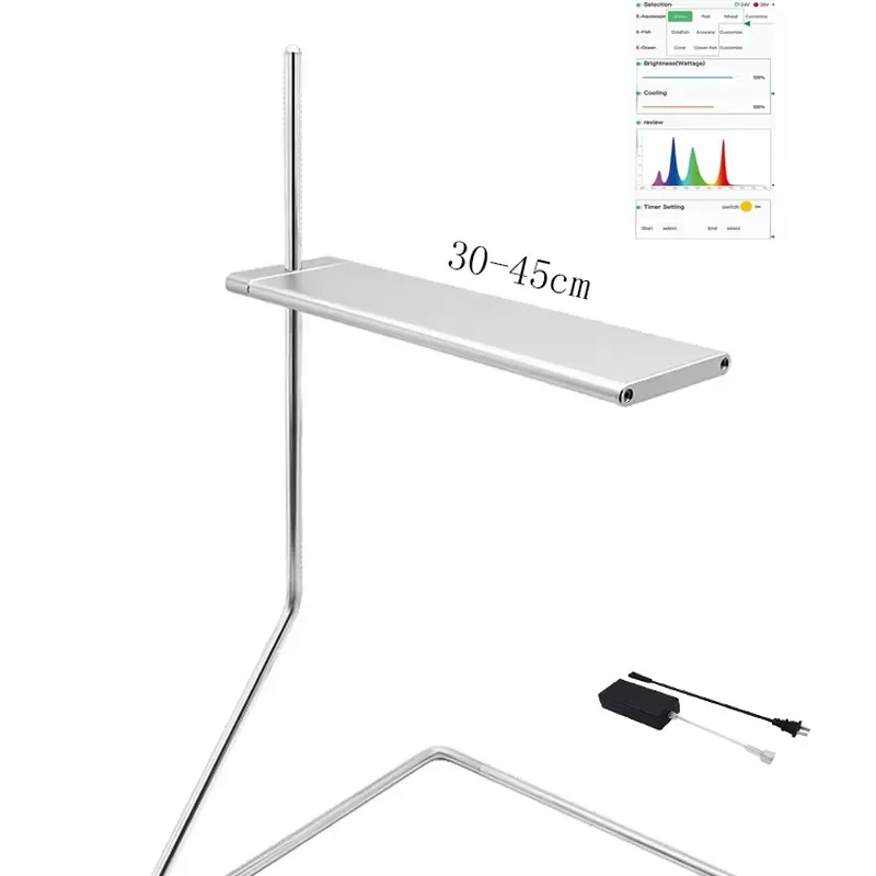 High Quality APP Control 30-45cm Timer Control Dimmable IP33 LED Aquarium Lights Changeable Color for Fish and Plants