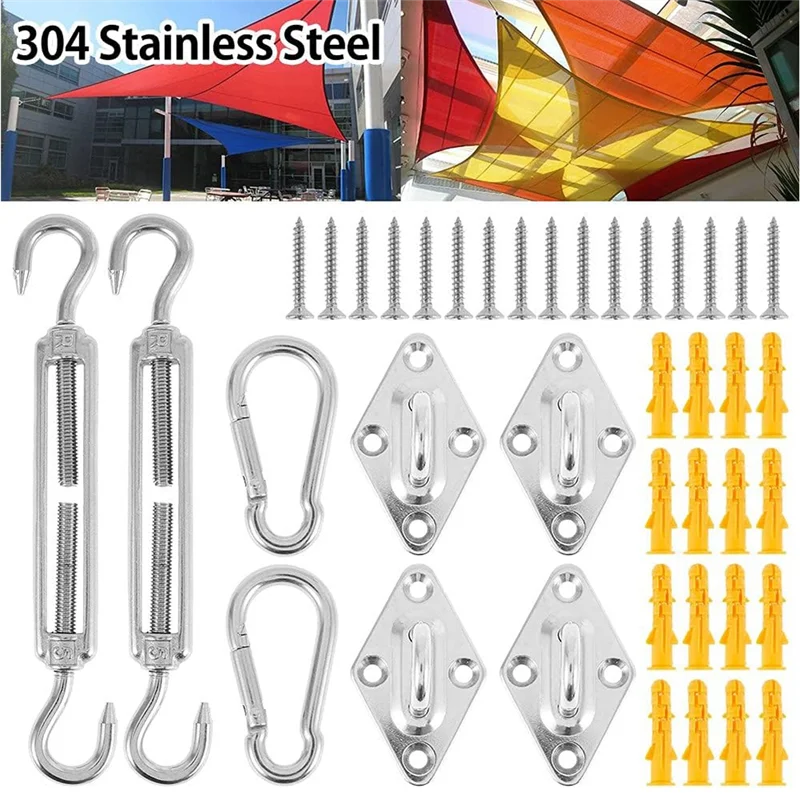 【Fast Delivery】Shade Sail Fixing Kit Sun Shade Hardware Kit 6 Inch For Triangle Rectangle Sun Shade Sail Installation