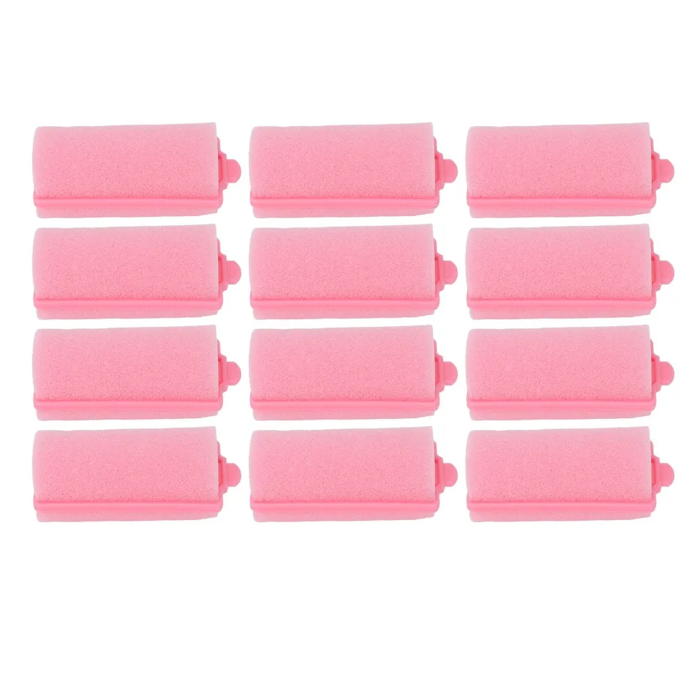 12pcs Styling Tool Soft Foam Sponge Hair Roller Pink Daily Soft Hair Curler Easy to Use Flexible Hair Roller Set Home Salon