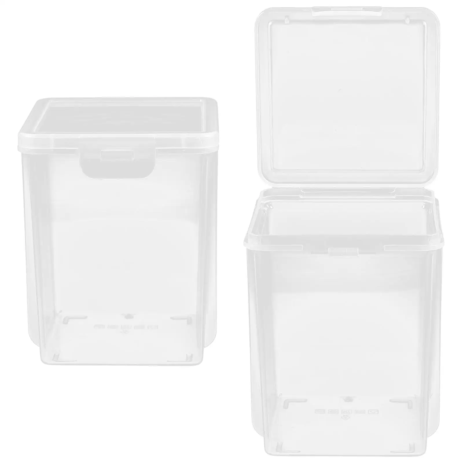 

2 Pcs Clear Storage Boxes Transparent Containers for Classroom Tabletop Organization Small Bins with Lid Stackable Document