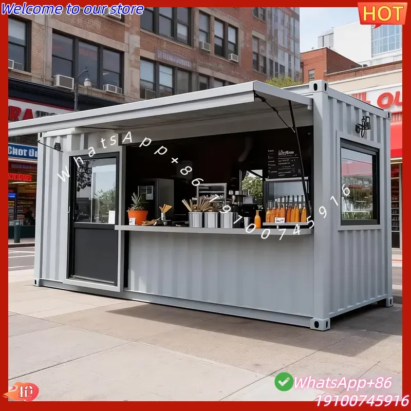 2026 Outdoor Mobile Shop 10ft 20ft Pop up Contemporary Container Bar and Coffee Shop Modular Movable Convenience Store House