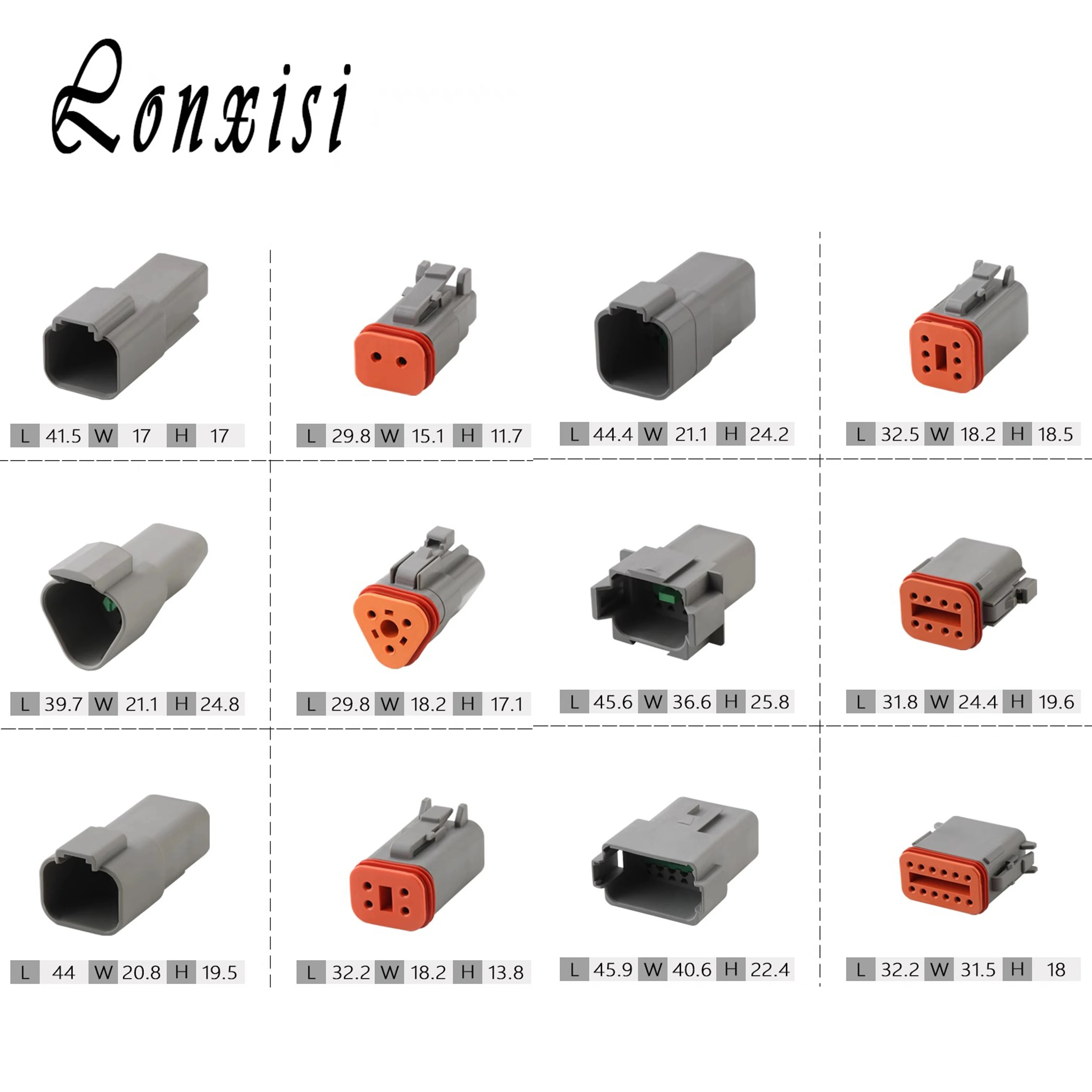

1 Set 2/3/4/6/8/12 Pin Deutsch Wiring Male Female Connector Waterproof Electrical Socket For Car Motor With Pins 22-16AWG