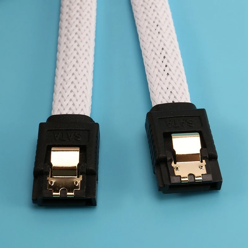 SATA 3.0 III SATA3 7 핀 데이터 케이블, SSD 케이블, HDD 하드 디스크 데이터 코드 프리미엄 버전 (흰색), 5X 50cm, 6 Gb/S