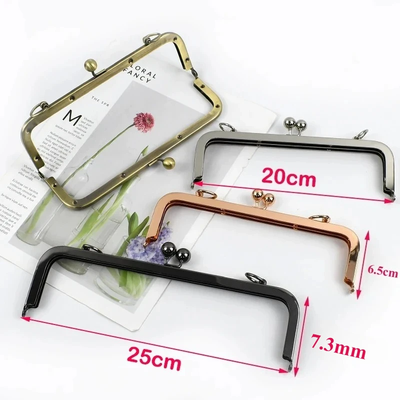 1/2/5Pcs Deepeel 20/25cm Metal Bag Handles Square Smooth Purse Frame Kiss Clasp DIY Sewing Brackets Screw Wallet Accessories