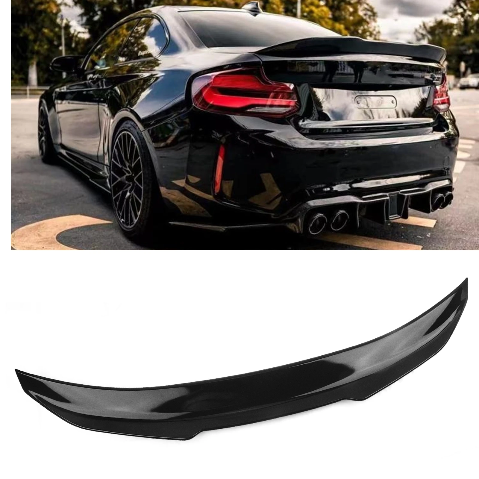 Car Rear Trunk Lid Spoiler Wing Lip For BMW 2 Series F22 F23 F87 M2 218i 220i 228i M235i M240i Coupe 2 Door 2014-2021 PSM Style