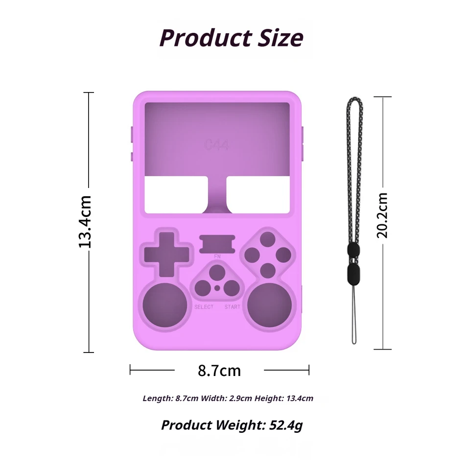 Coque de téléphone en TPU compatible avec console de jeu portable R36S, fine et souple, résistante aux chocs, anti-rayures et découpes précises pour