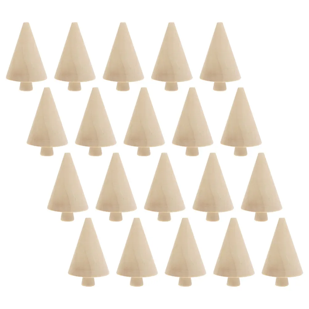 

20pcs Christmas Tree Decoration Unfinished Ornaments Craft Supplies DIY Home Decor Mini Painting Christmas Tree Mini Figures