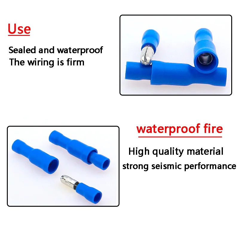 Female and Male Insulated Electric Connector Crimp Bullet Terminal for Audio Wiring terminals MPD FRD Connectors 22-16AWG