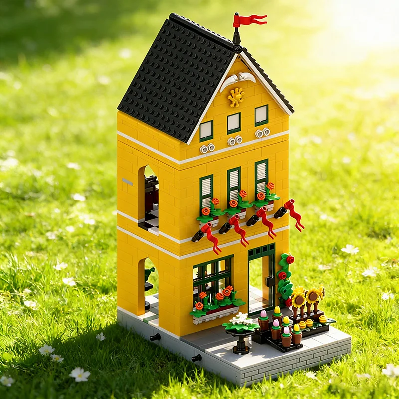 1178ピース シティストリートフラワーショップ MOC カスタマイズモジュラービルディングブロック クリエイティブデザイン シンプルデザイン キッズDIY フェスティバルおもちゃギフト