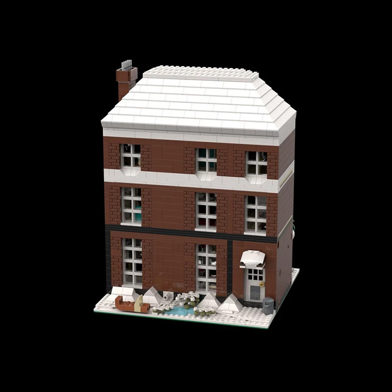 City Street View รุ่น MOC อาคารอิฐอิฐสีแดง Mansion Modular เทคโนโลยีของขวัญวันหยุดประกอบของเล่นเด็กชุด