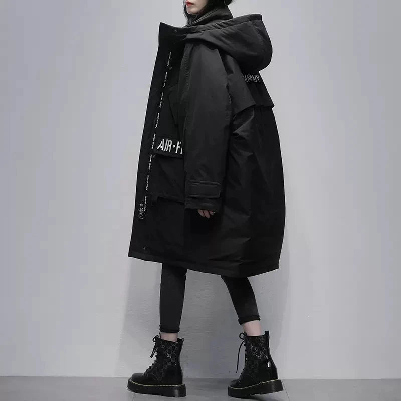 Veste à capuche en duvet de canard pour femme, pardessus chaud, 2024 duvet de canard blanc, parkas épaisses, mode décontractée, nouveau, hiver 90%