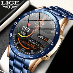 2024 LIGE Smart Watch Men Fashion Full Touch Luxury Bluetooth Call Smart Watches Men Waterproof Sport Fitness Smartwatch For Men