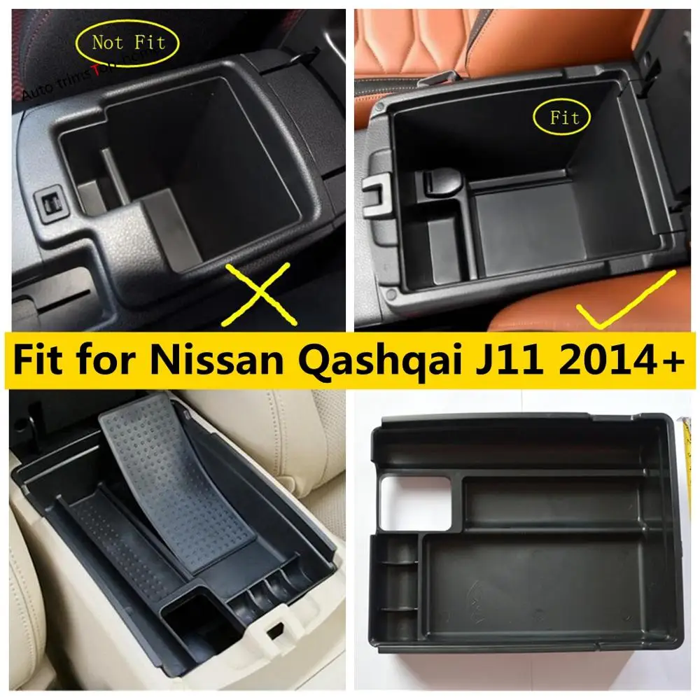 

Car Accessories Armrest Storage Multi-grid Pallet Container Phone Case Box Cover Fit For Nissan Qashqai J11 2014 - 2020