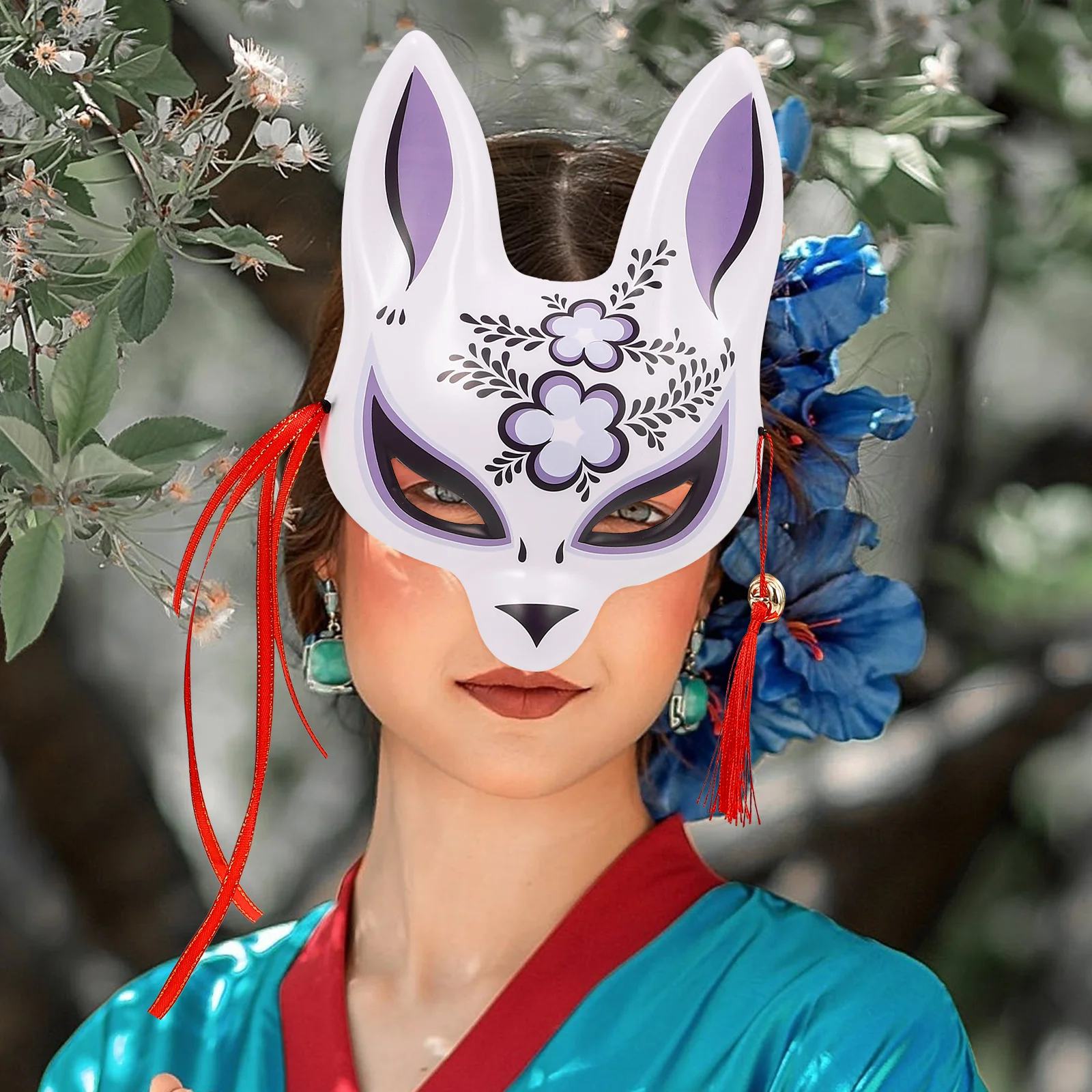 Fox Demon Masker Decoratieve Cosplay Vossen Halloween Delicate Japanse Stijl Pvc Feestaccessoires Dierenkinderkostuums