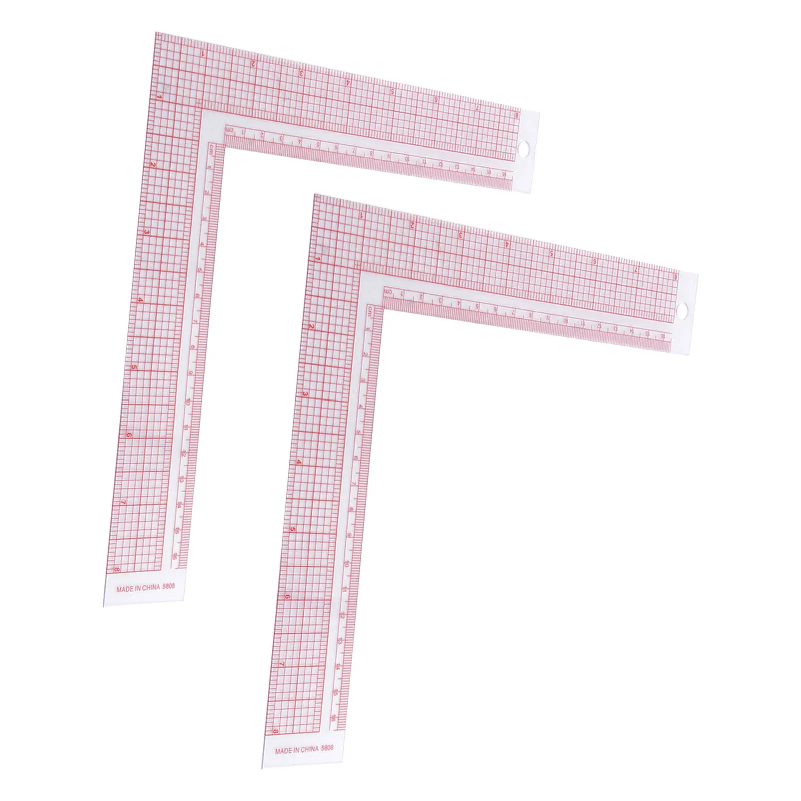 

2pcs Clothing Ruler Sewing L-Square 90 Degree Plastic Tailor Tool For Pattern Making Dressmaking Garment Crafting Measuring