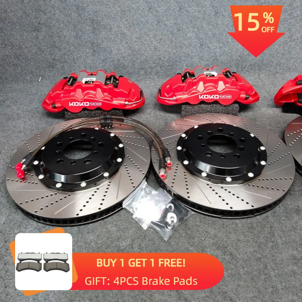 KOKO Racing High Quality 6 Pot Big Brake Caliper 380/390/410mm Drilled and Sollted Rotor Disk for Toyota LC200