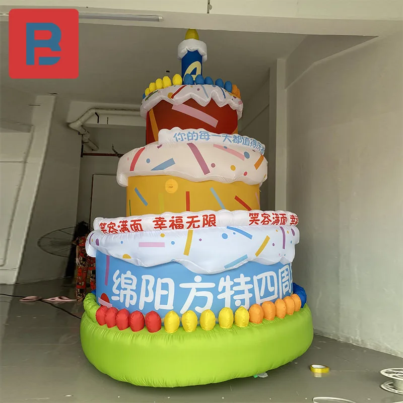 

Inflatable Green Birthday Cake Air Model Forest Lawn wedding birthday party business mall anniversary lighting advertising