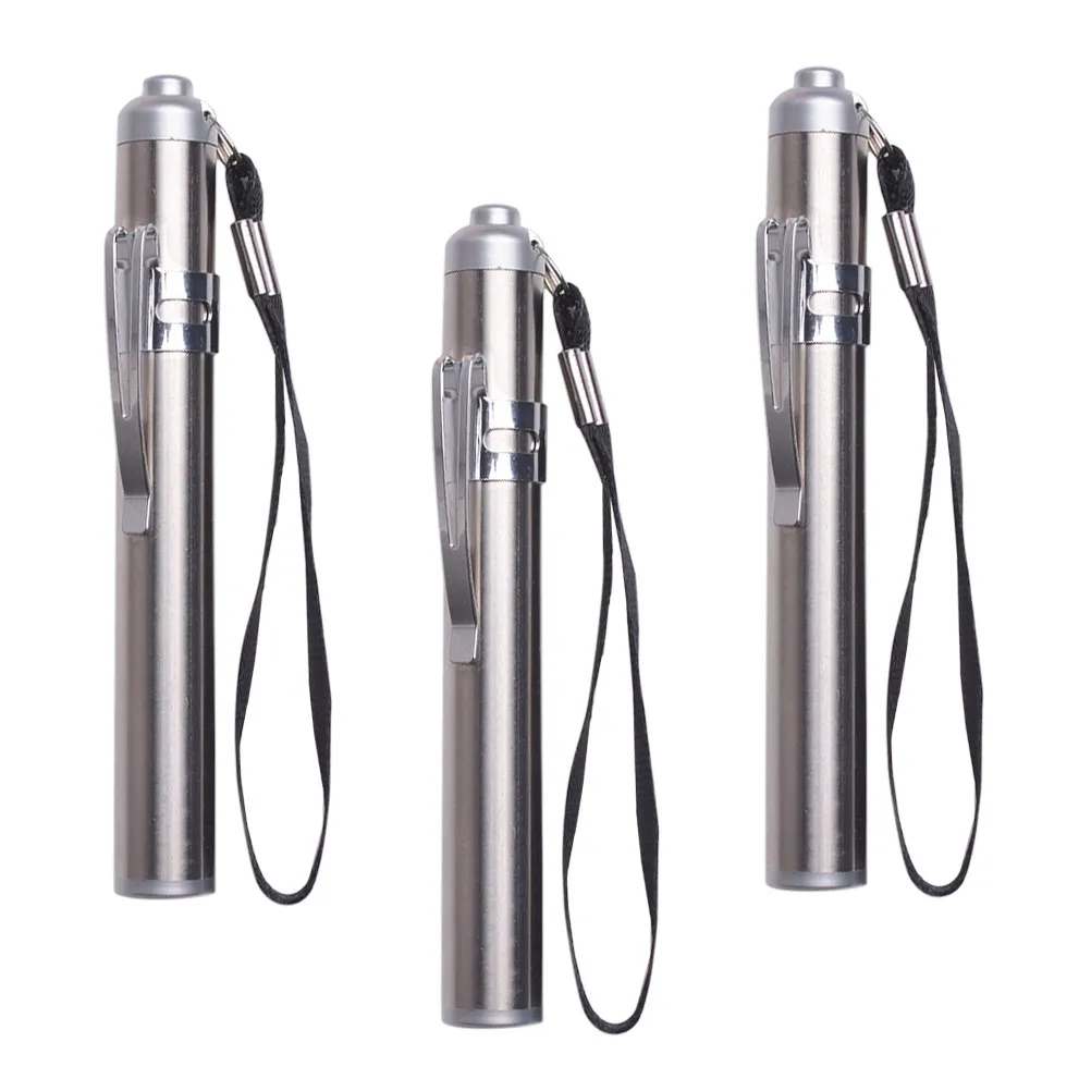 3pcs Mini Outdoor Flashlight LED Torch Stainless Steel Waterproof Portable Ultra Bright Camping H held Moon Light
