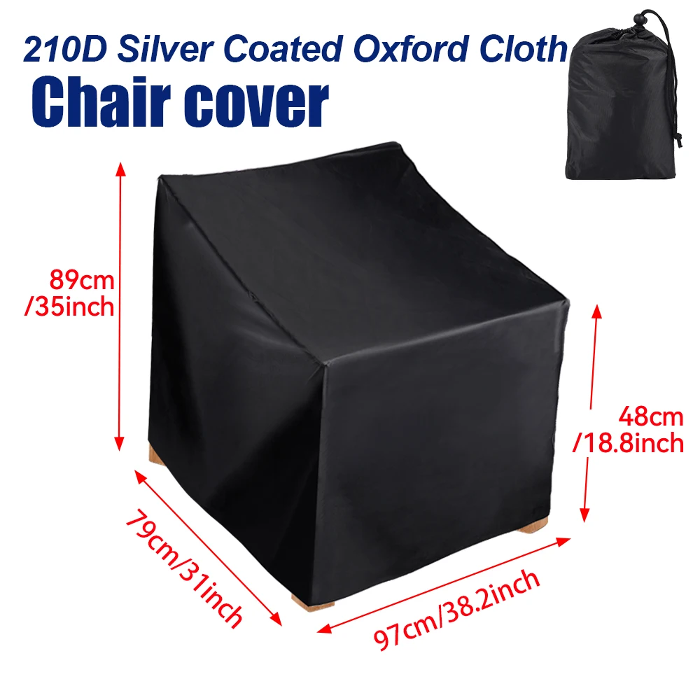 210D Stackable Chair Cover Waterproof Dustproof Outdoor Garden Patio Furniture Protector Cover Sofa Chaircover Rain Snow Cover