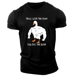 You Get The Bonk Humor Men Cotton T Shirt Men Causal O-neck Cartoon Murder Goose Kawaii T-shirts Male Classical Top Men Clothing