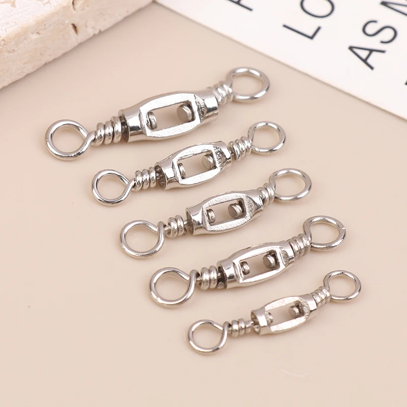 20 Pcs Fishing Universal Swivel Heavy Duty Stainless Steel Swivels Saltwater Fishing Connector Terminal Tackle