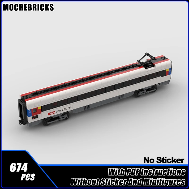 Moc trem de intercidade suíça "sbb icn" ravde 500 locomotiva ferroviária express modelo blocos de construção diy montagem tijolos conjunto menino brinquedo