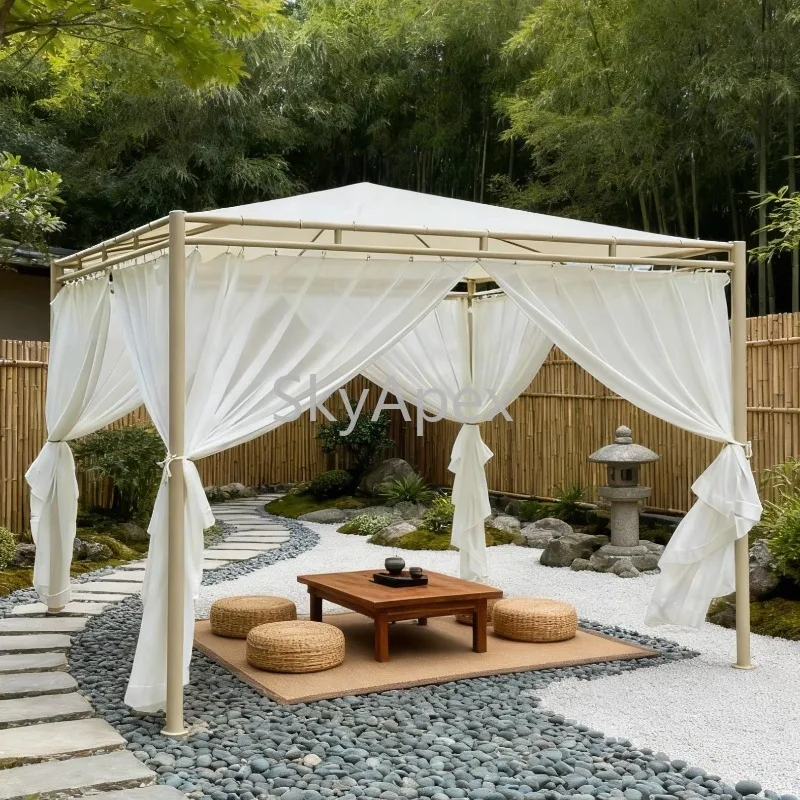 Outdoor Awning Garden Gazebo  Thatched Canopy Swan Sun Umbrella Waterproof UV Resistant  For B&B Courtyard Hotel Camp Restaurant
